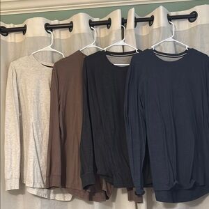 Set of Four Long Sleeve Shirts in Neutral Tones